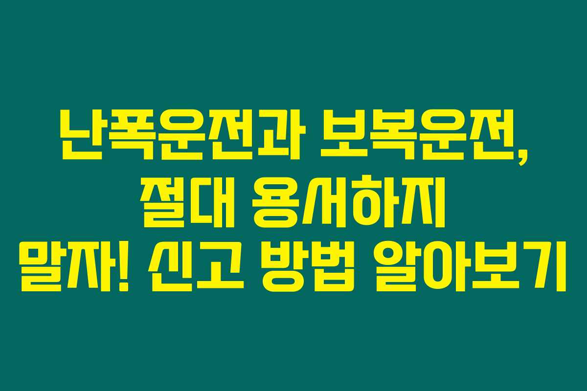 난폭운전과 보복운전, 절대 용서하지 말자! 신고 방법 알아보기 난폭운전과 보복운전, 절대 용서하지 말자! 신고 방법 알아보기