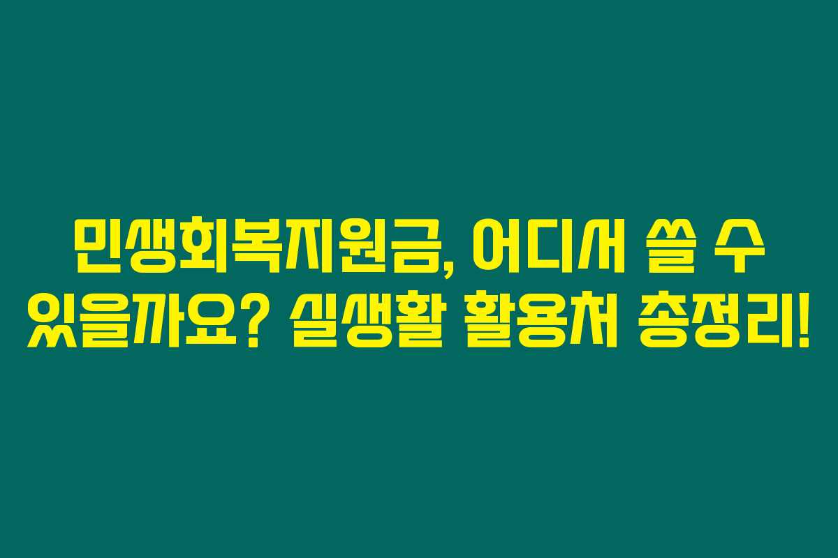 민생회복지원금, 어디서 쓸 수 있을까요? 실생활 활용처 총정리! 민생회복지원금, 어디서 쓸 수 있을까요? 실생활 활용처 총정리!