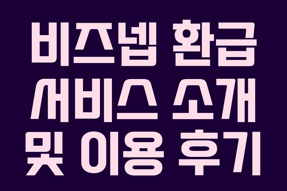 비즈넵 환급 서비스 소개 및 이용 후기
