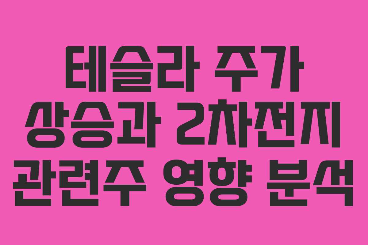 테슬라 주가 상승과 2차전지 관련주 영향 분석