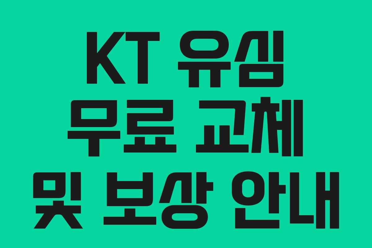 KT 유심 무료 교체 및 보상 안내