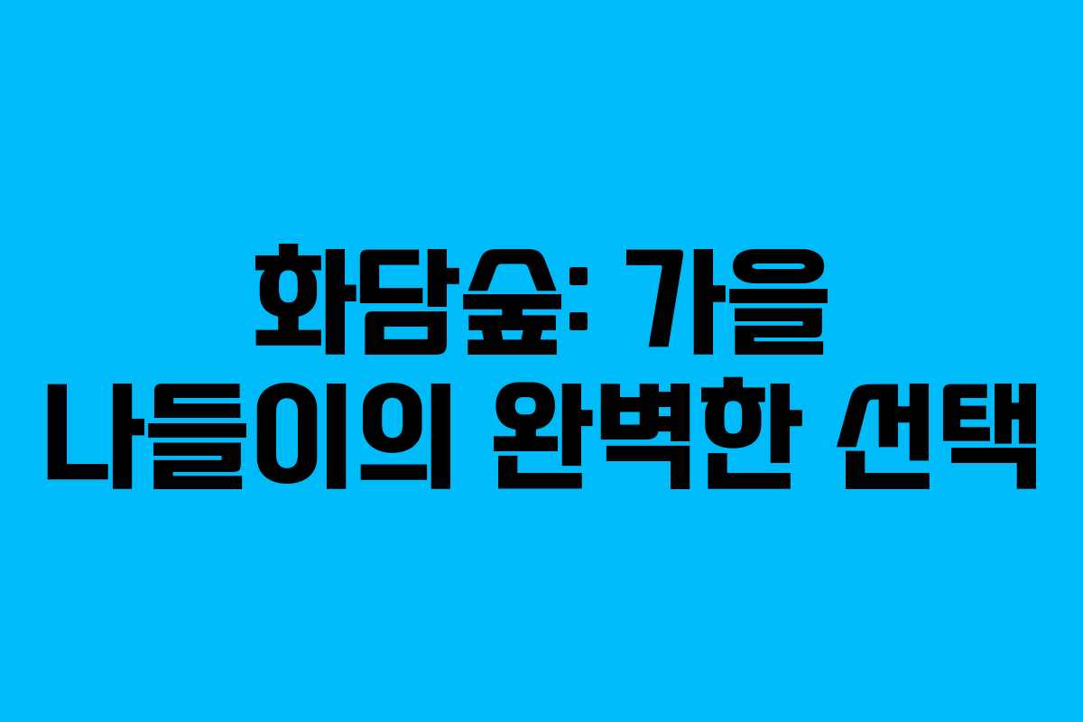 화담숲: 가을 나들이의 완벽한 선택