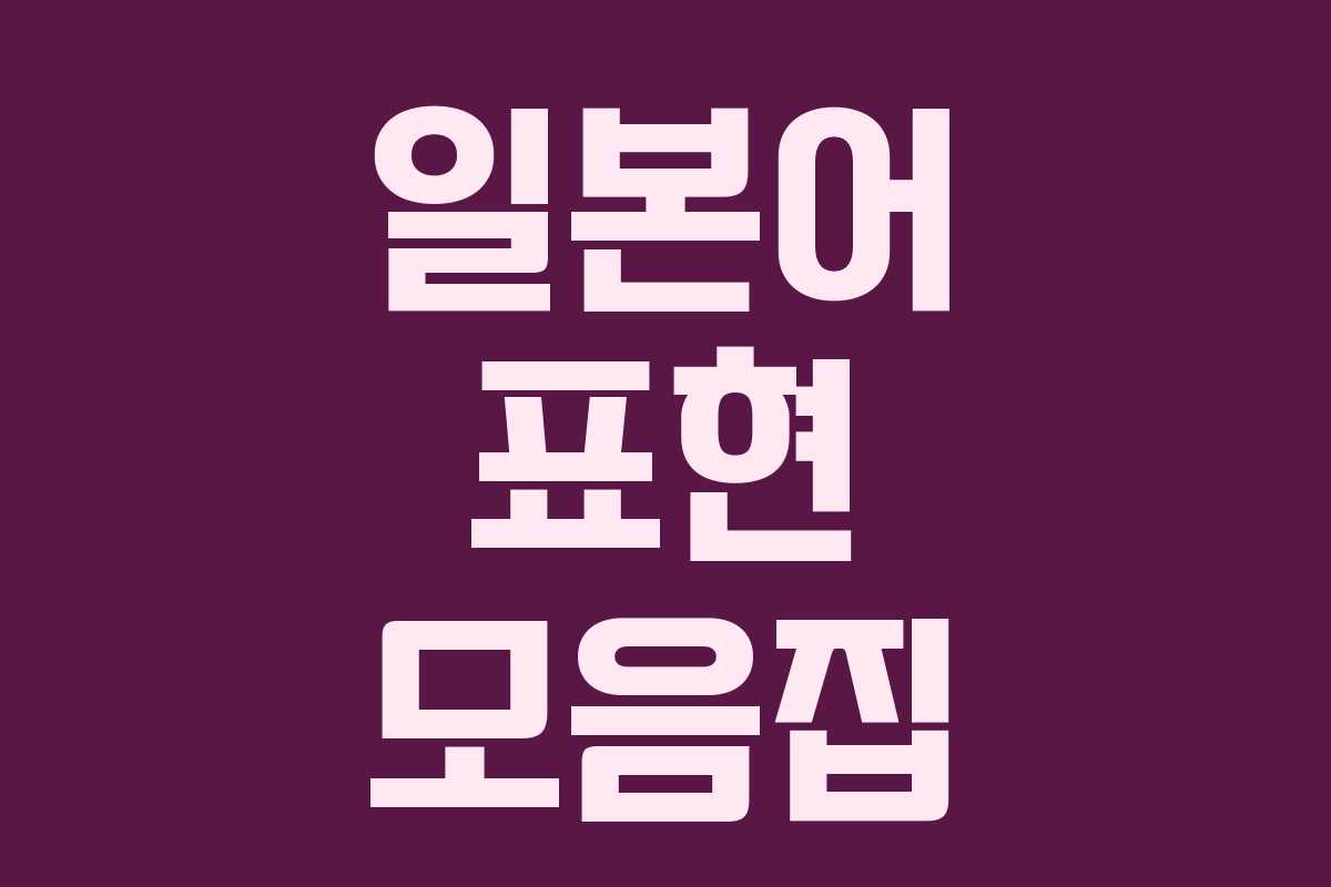 일본어 표현 모음집