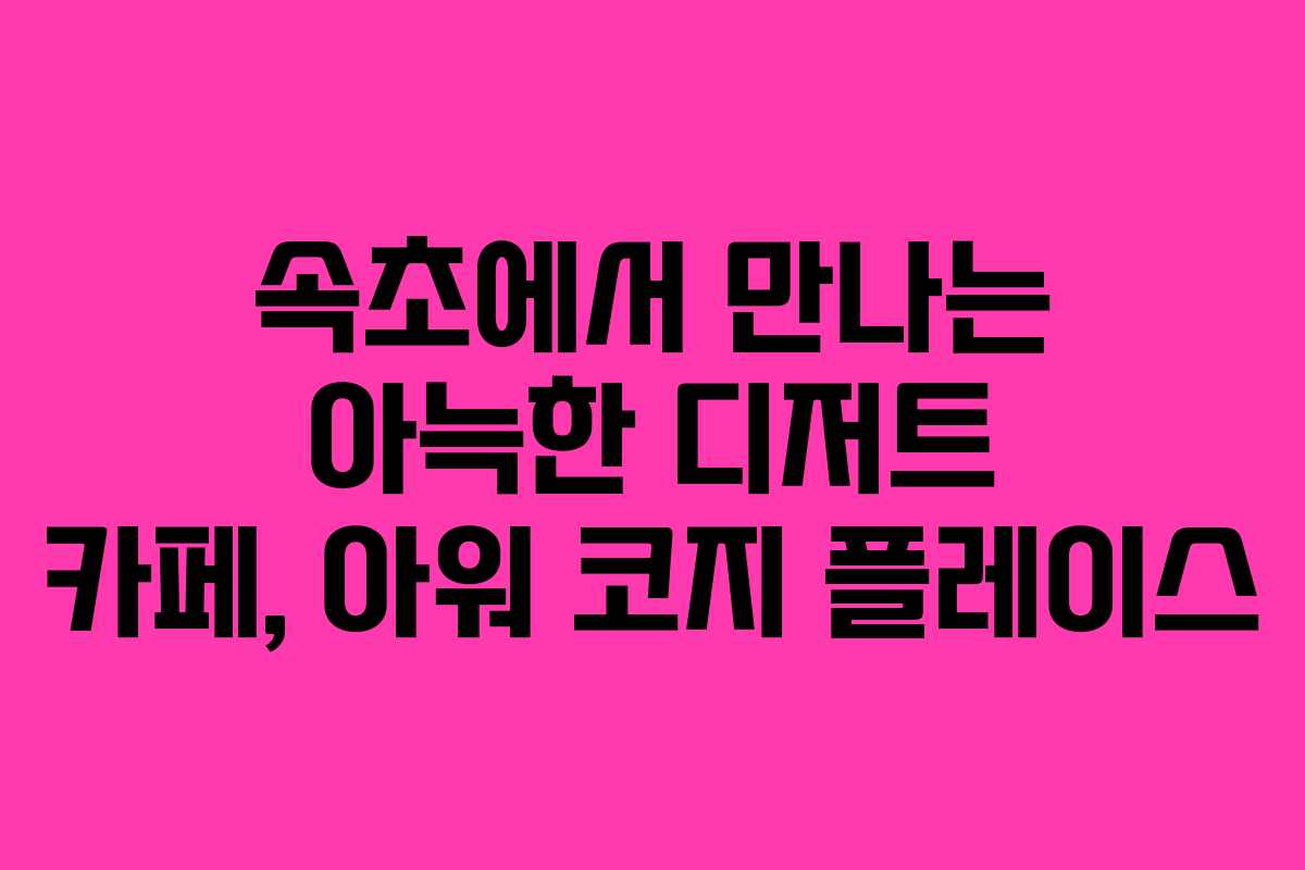 속초에서 만나는 아늑한 디저트 카페, 아워 코지 플레이스