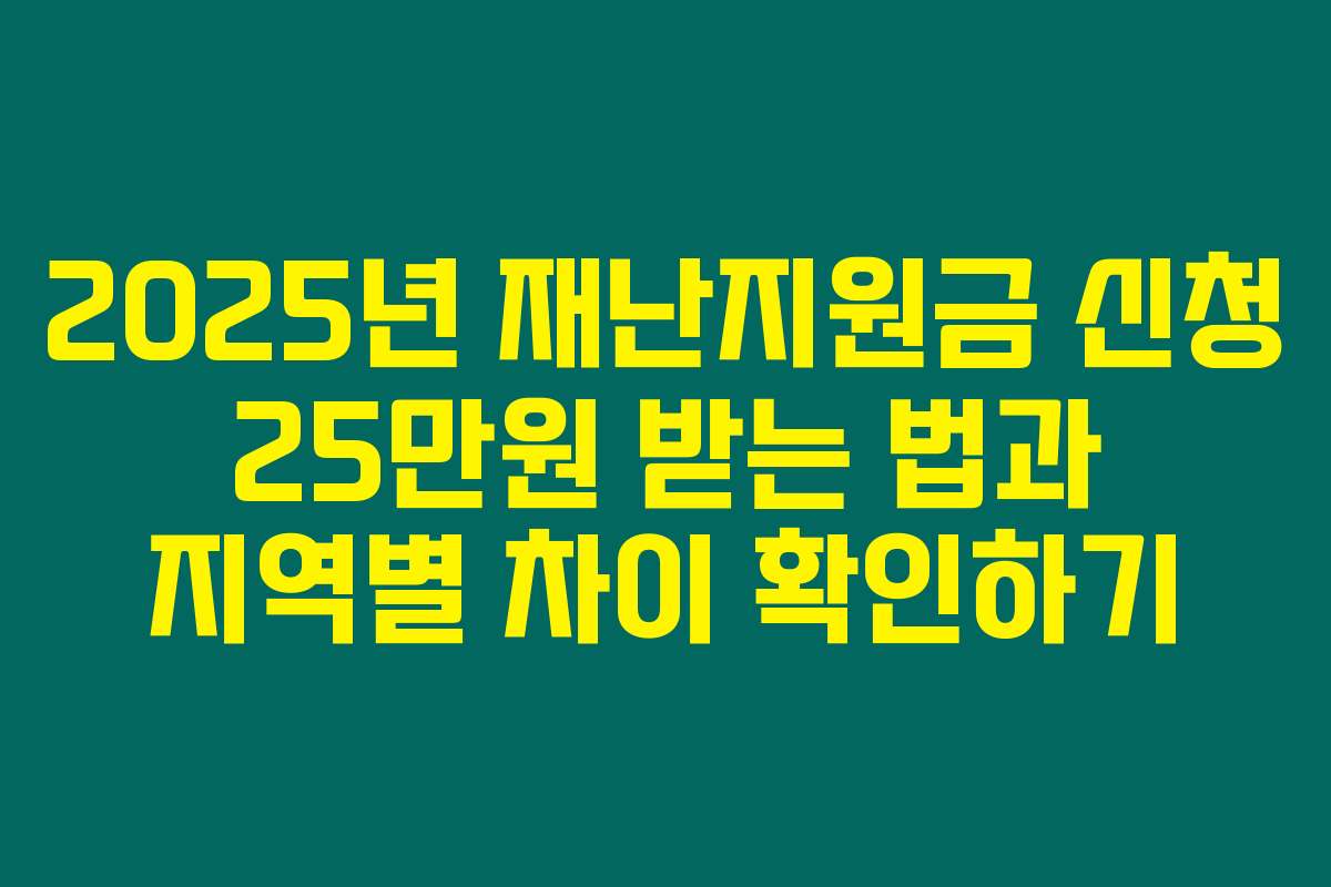 2025년 재난지원금 신청 25만원 받는 법과 지역별 차이 확인하기