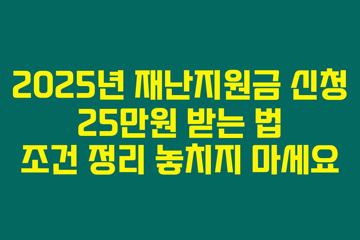 2025년 재난지원금 신청 25만원 받는 법 조건 정리 놓치지 마세요