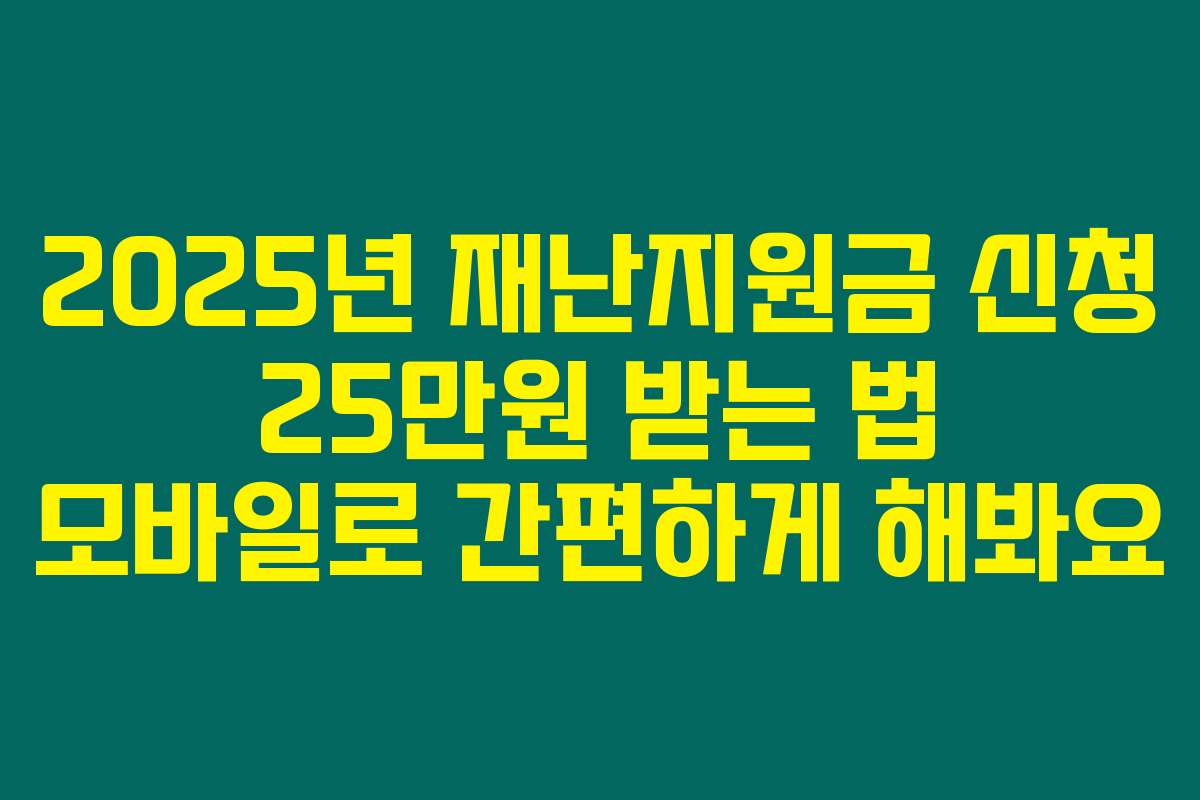 2025년 재난지원금 신청 25만원 받는 법 모바일로 간편하게 해봐요