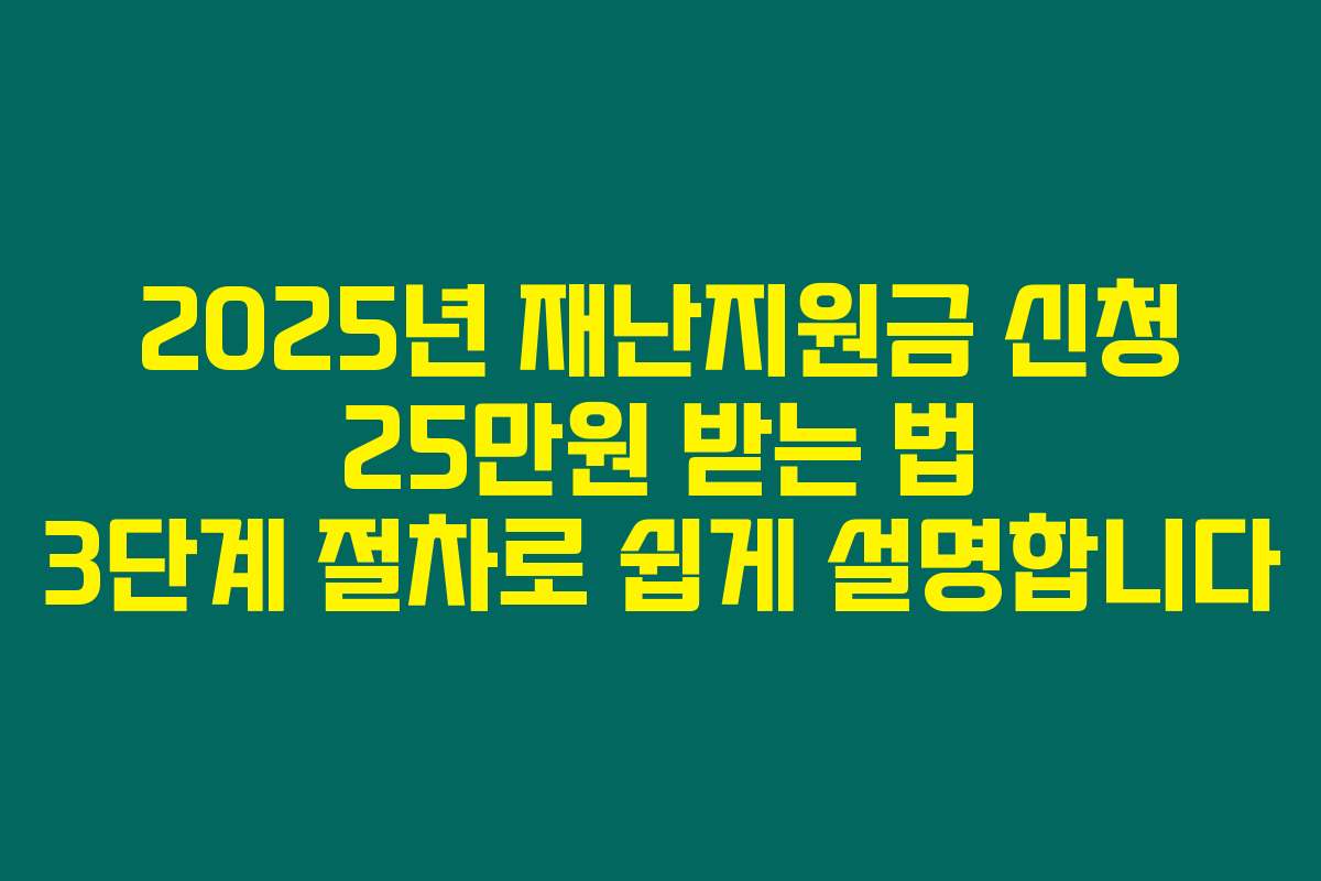 2025년 재난지원금 신청 25만원 받는 법 3단계 절차로 쉽게 설명합니다