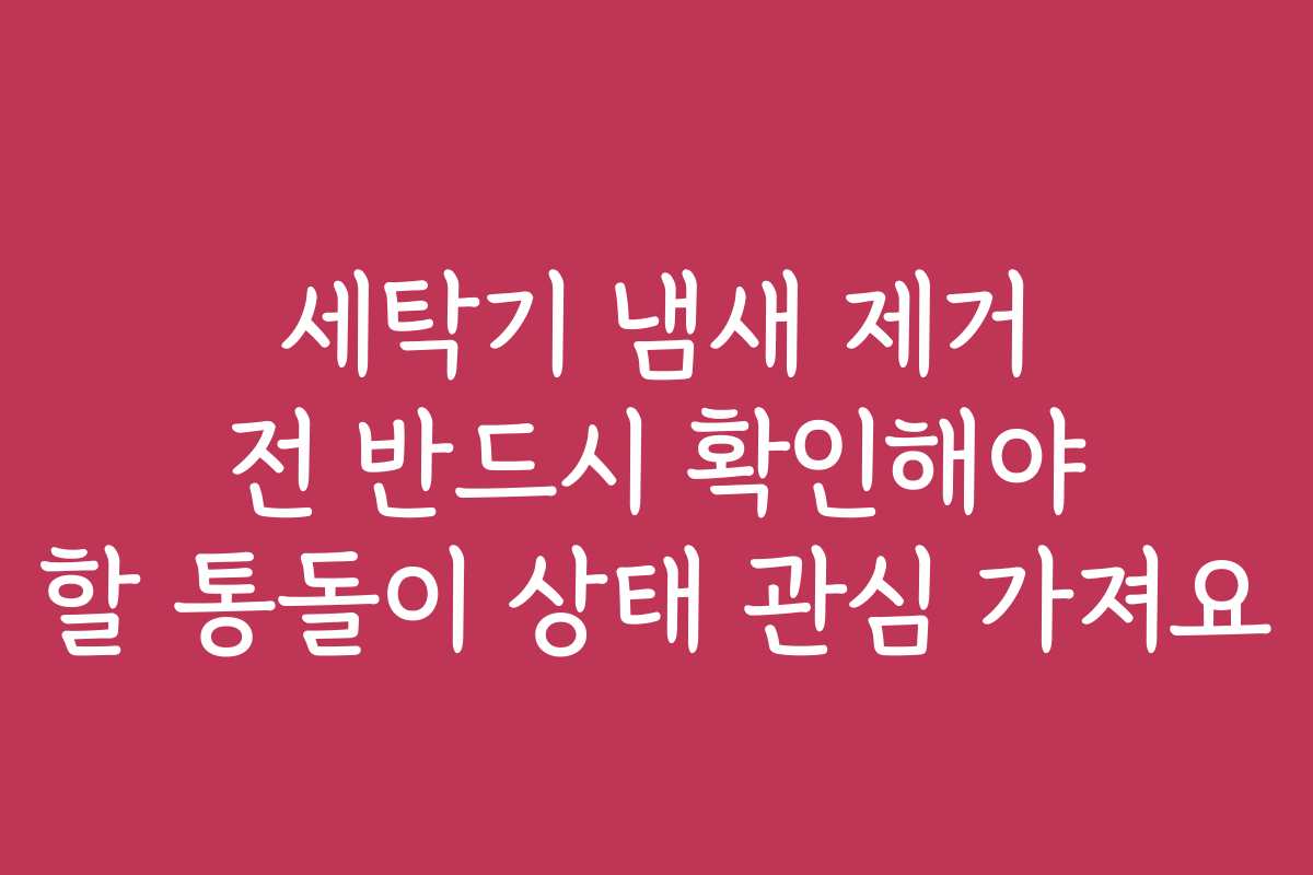 세탁기 냄새 제거 전 반드시 확인해야 할 통돌이 상태 관심 가져요