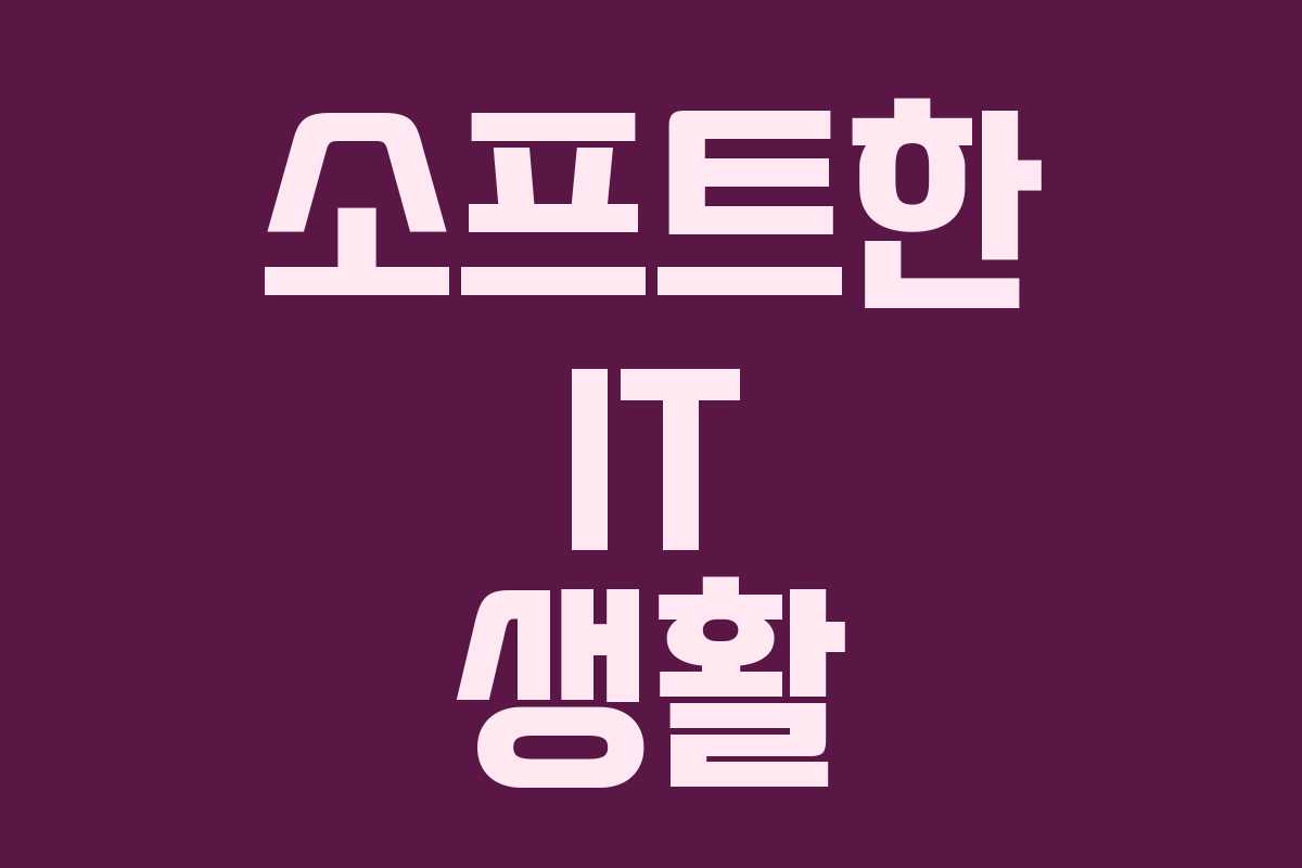 소프트한 IT 생활