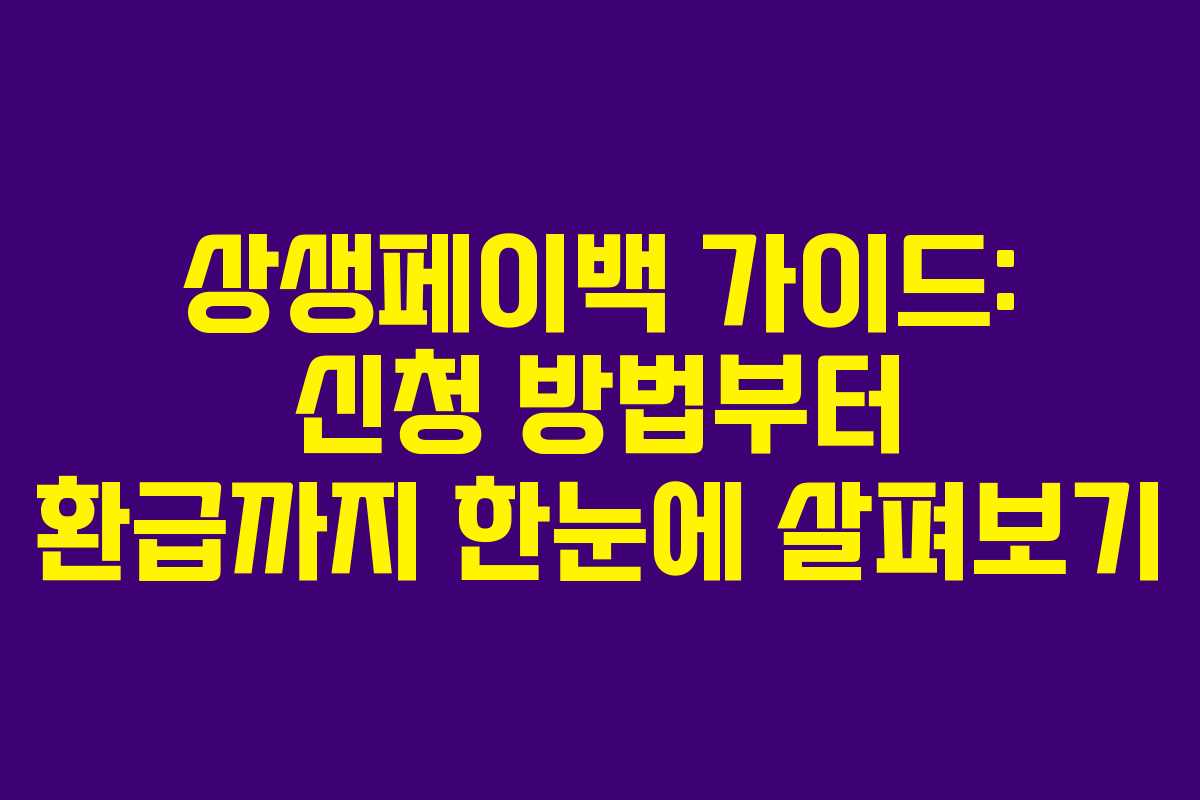 상생페이백 가이드: 신청 방법부터 환급까지 한눈에 살펴보기