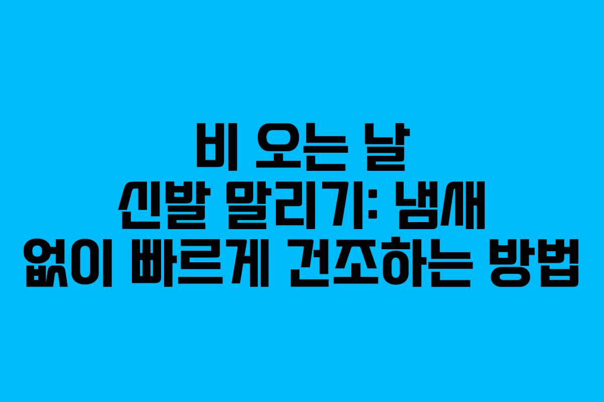 비 오는 날 신발 말리기: 냄새 없이 빠르게 건조하는 방법