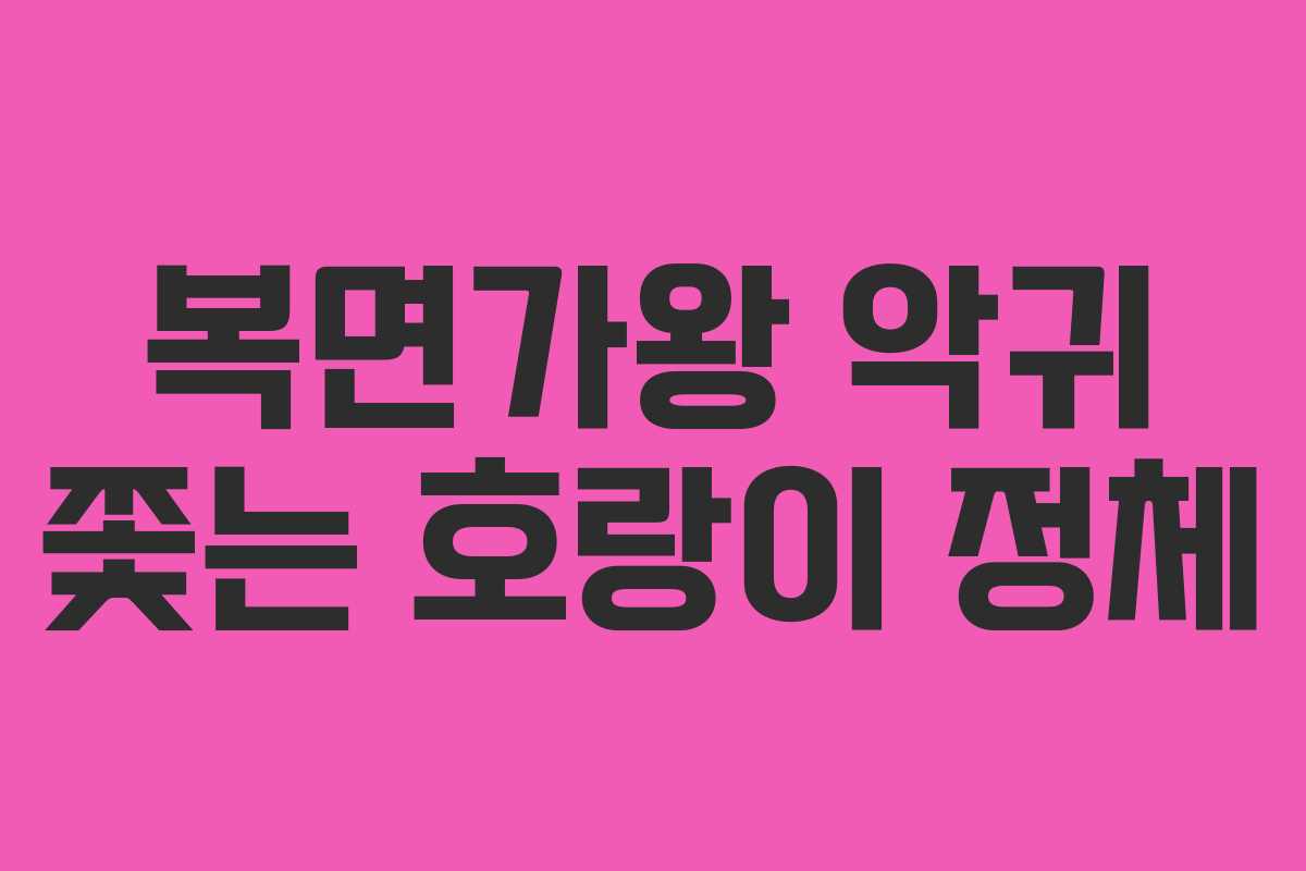 복면가왕 악귀 쫓는 호랑이 정체