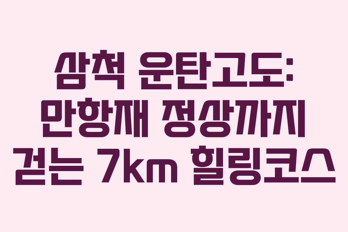 삼척 운탄고도: 만항재 정상까지 걷는 7km 힐링코스
