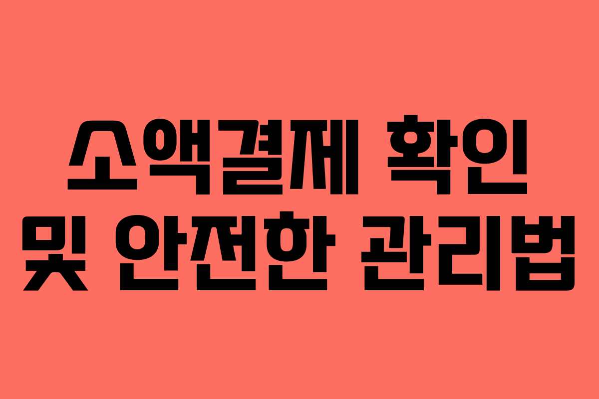 소액결제 확인 및 안전한 관리법