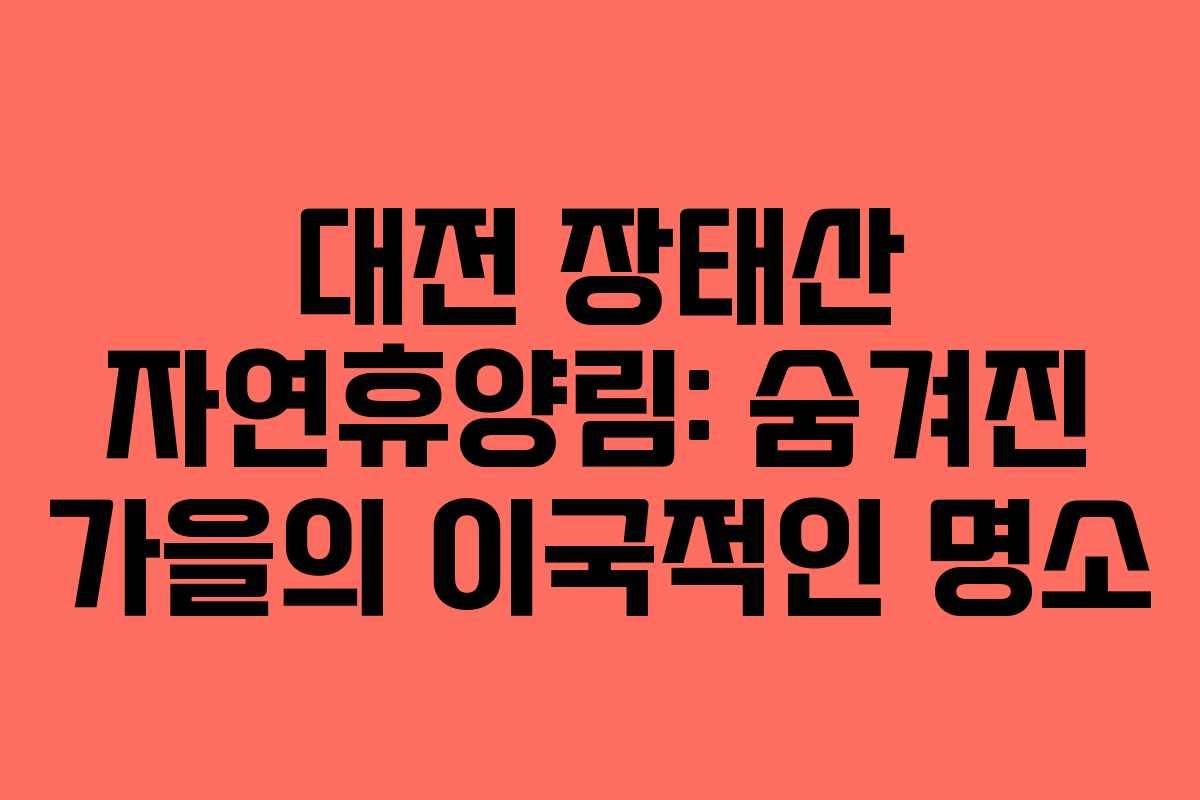 대전 장태산 자연휴양림: 숨겨진 가을의 이국적인 명소