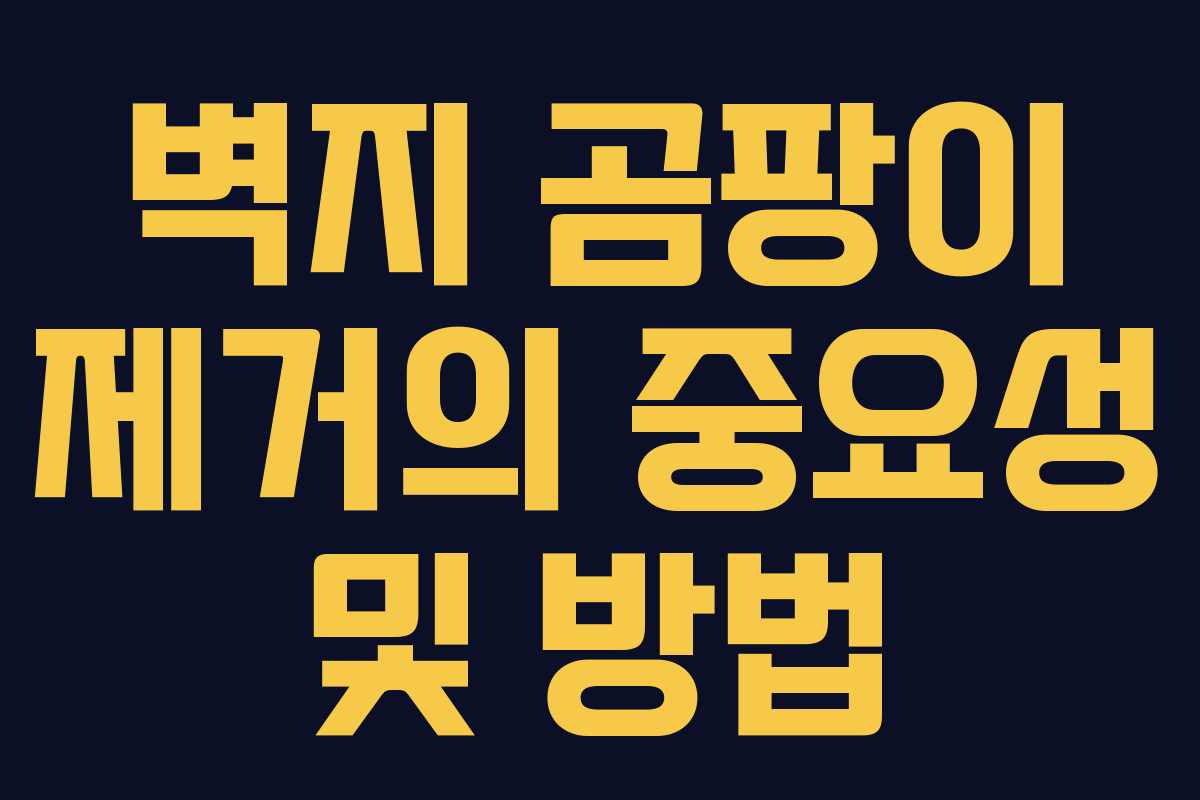 벽지 곰팡이 제거의 중요성 및 방법