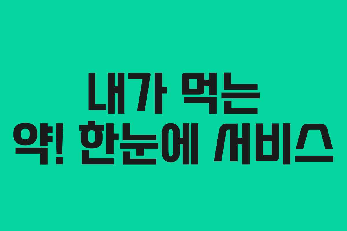 내가 먹는 약! 한눈에 서비스