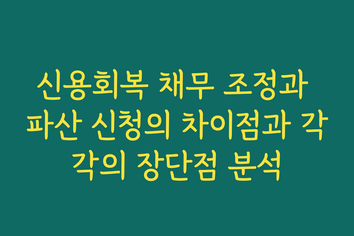 신용회복 채무 조정과 파산 신청의 차이점과 각각의 장단점 분석