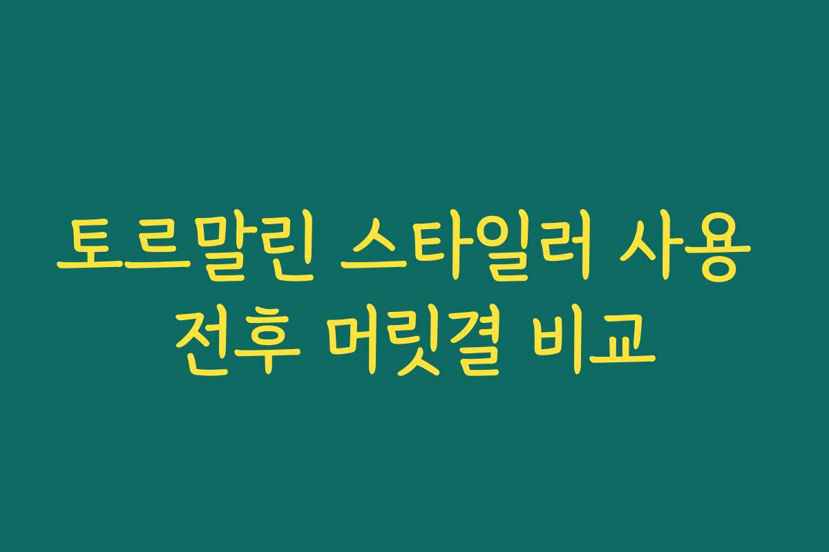 토르말린 스타일러 사용 전후 머릿결 비교