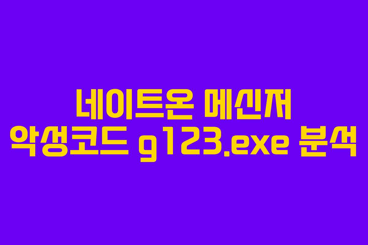 네이트온 메신저 악성코드 g123.exe 분석