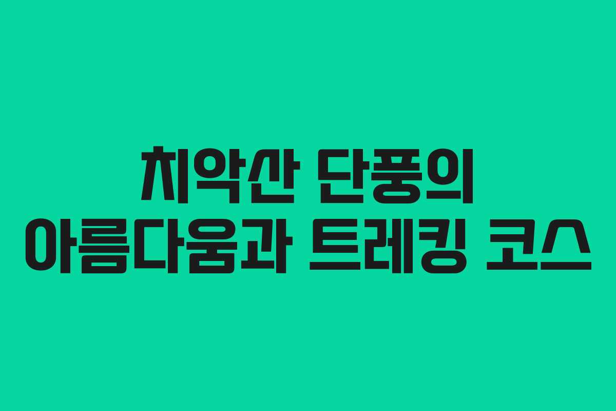치악산 단풍의 아름다움과 트레킹 코스