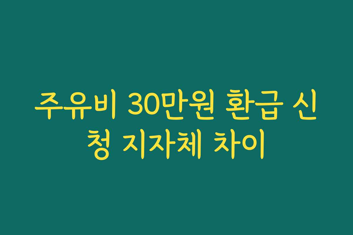 주유비 30만원 환급 신청 지자체 차이