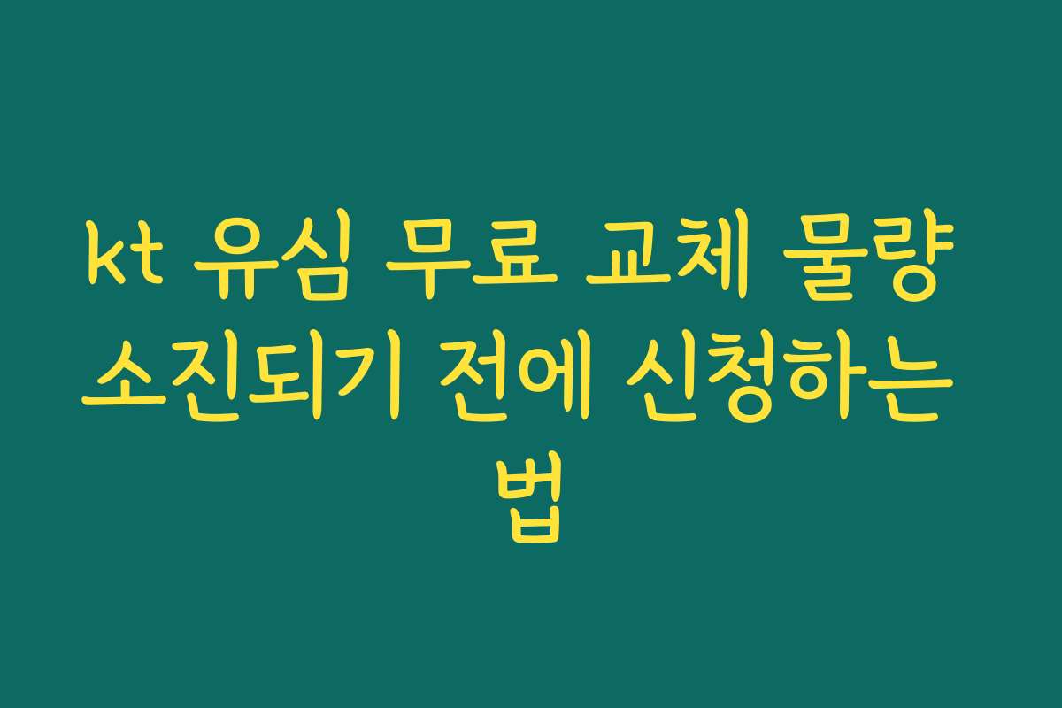 kt 유심 무료 교체 물량 소진되기 전에 신청하는 법