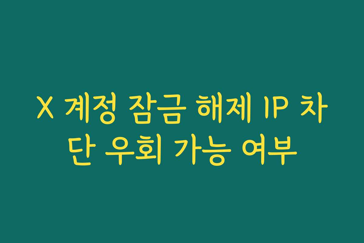 X 계정 잠금 해제 IP 차단 우회 가능 여부
