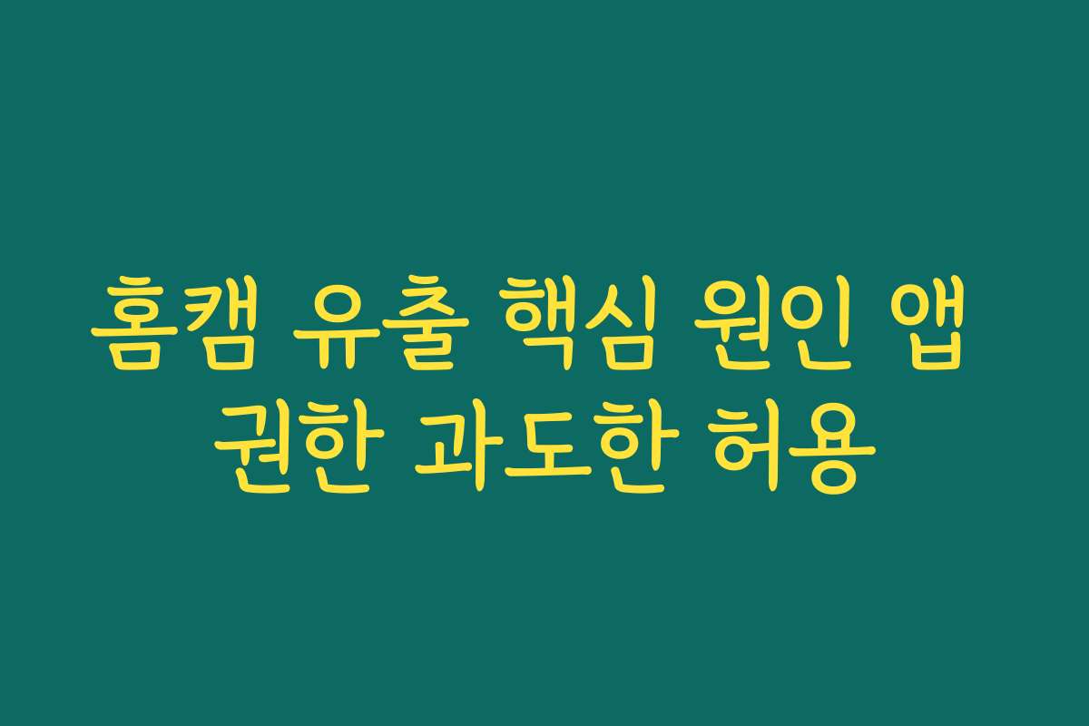 홈캠 유출 핵심 원인 앱 권한 과도한 허용