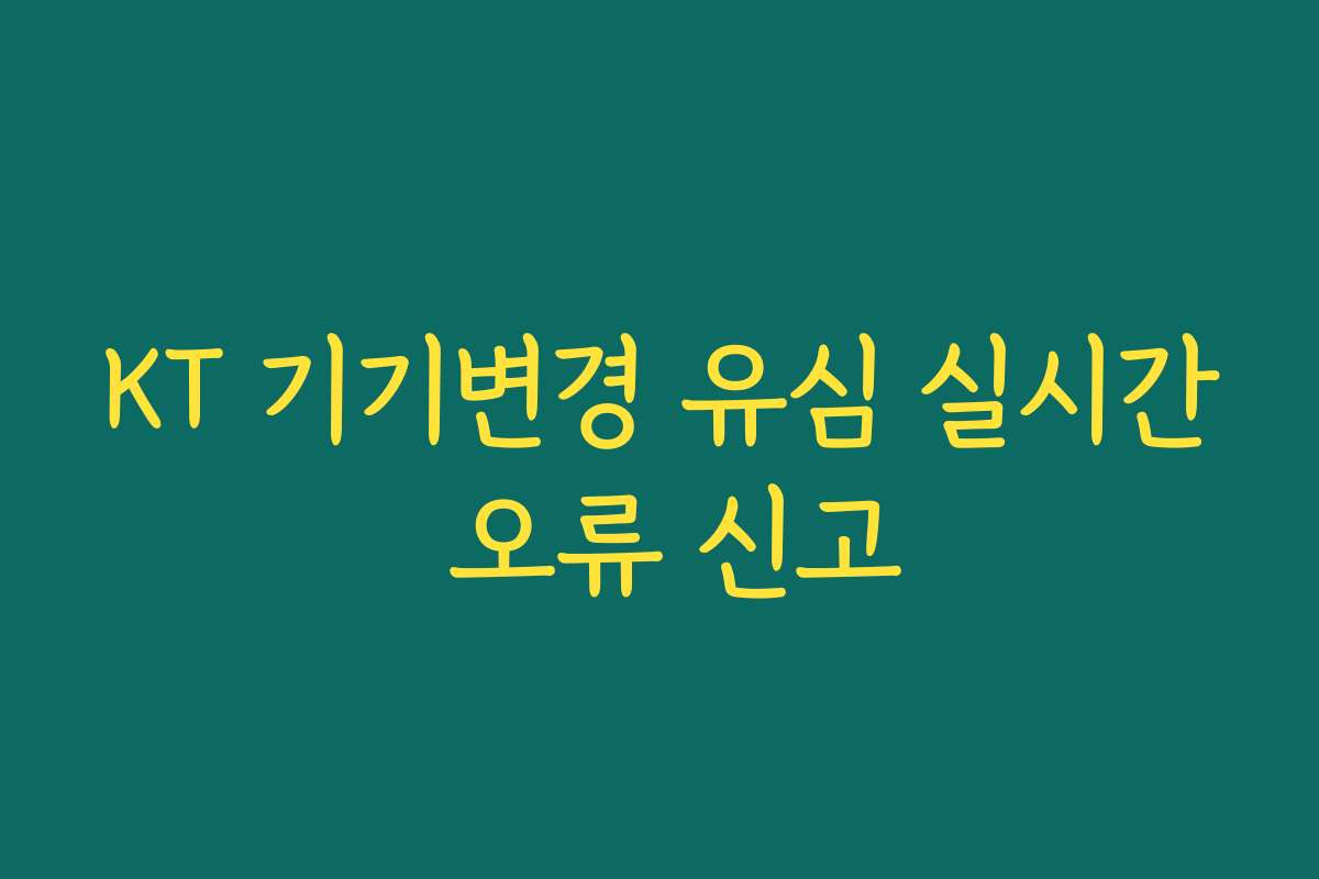KT 기기변경 유심 실시간 오류 신고