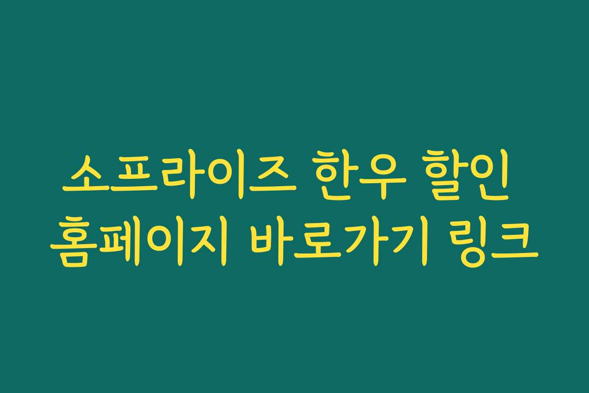 소프라이즈 한우 할인 홈페이지 바로가기 링크