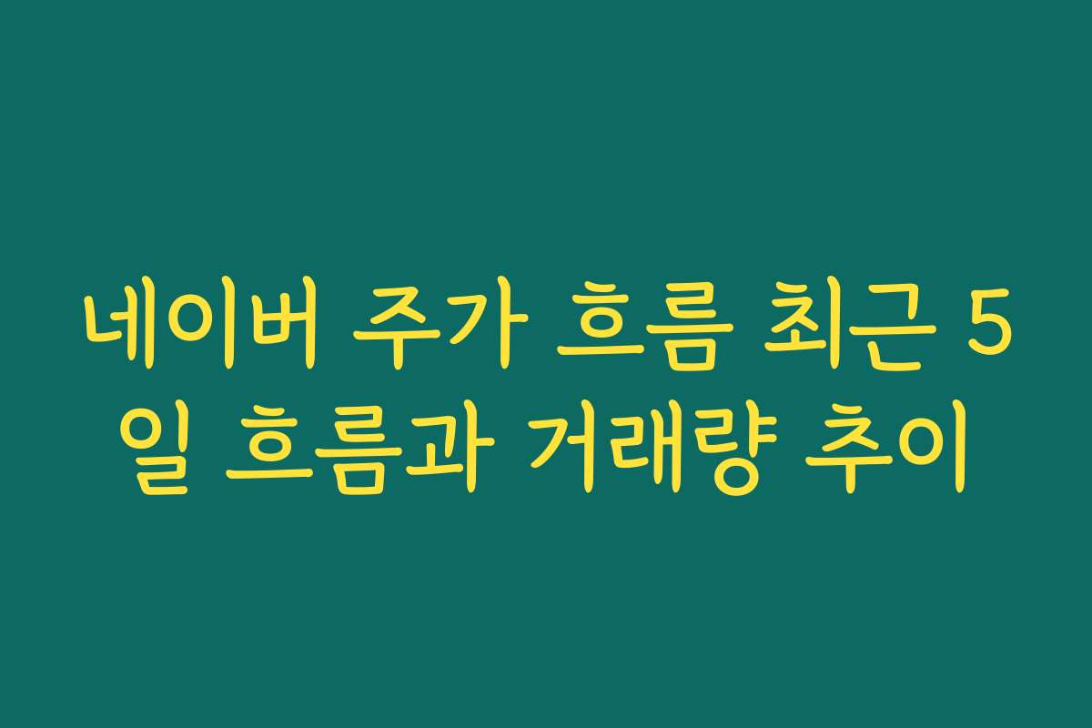 네이버 주가 흐름 최근 5일 흐름과 거래량 추이