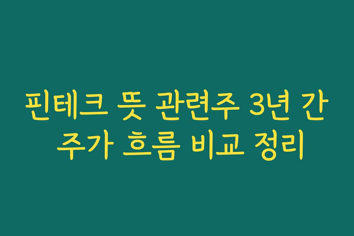 핀테크 뜻 관련주 3년 간 주가 흐름 비교 정리