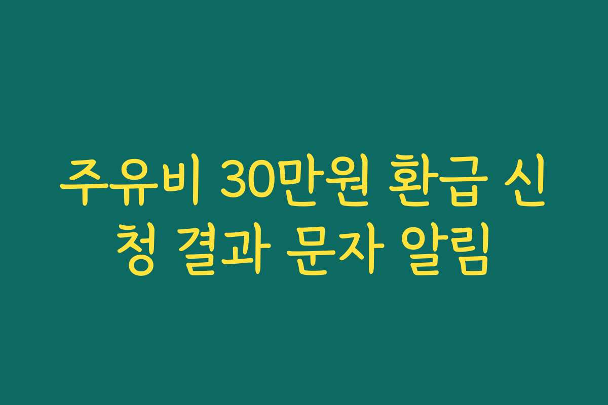 주유비 30만원 환급 신청 결과 문자 알림