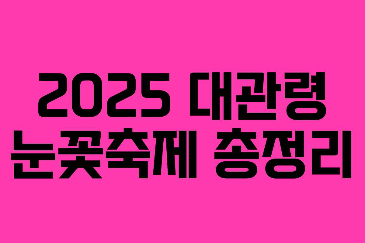 2025 대관령 눈꽃축제 총정리