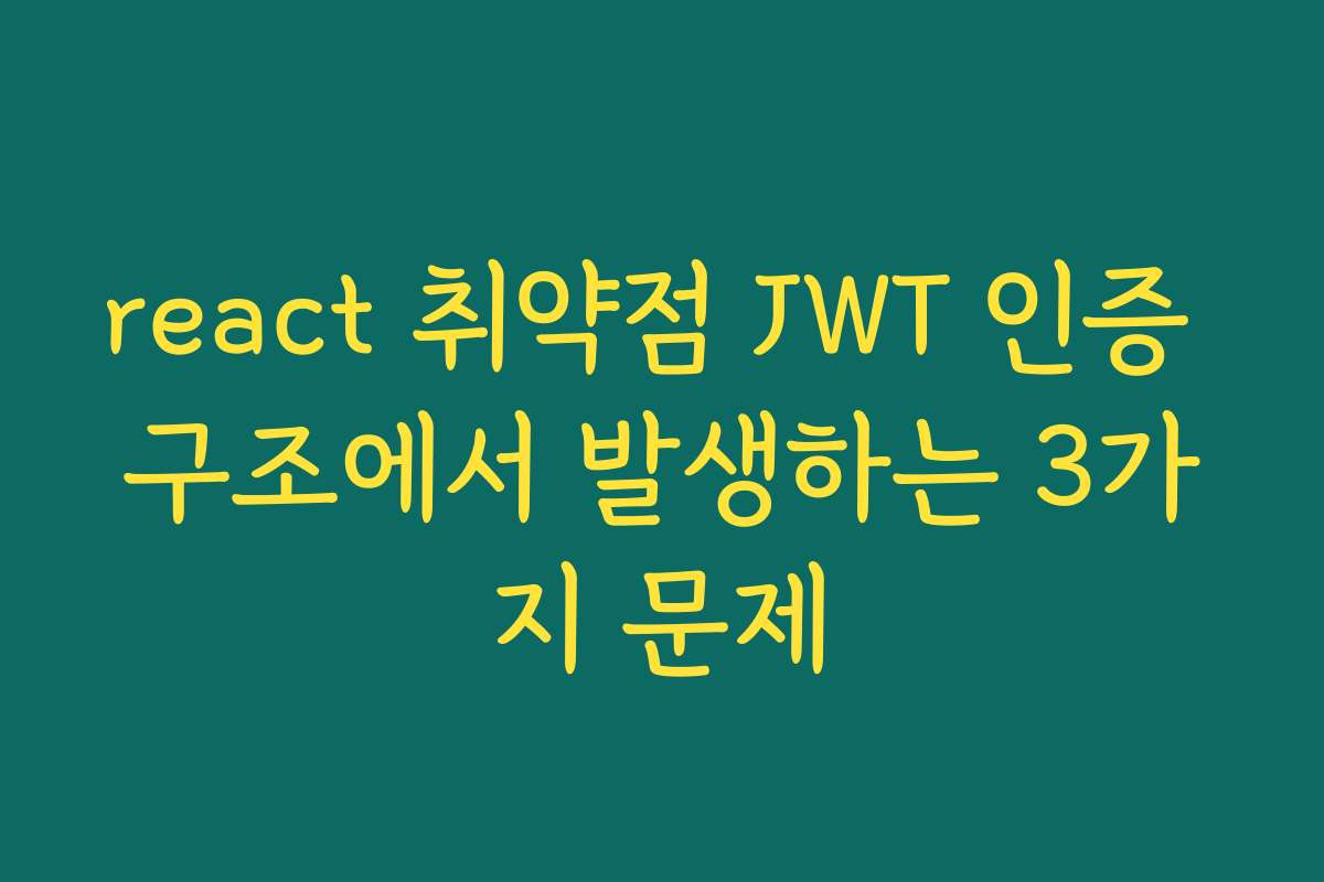 react 취약점 JWT 인증 구조에서 발생하는 3가지 문제