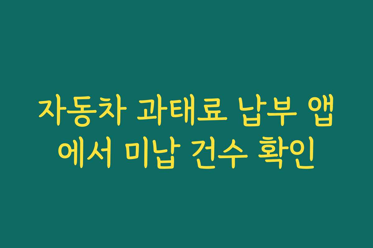 자동차 과태료 납부 앱에서 미납 건수 확인