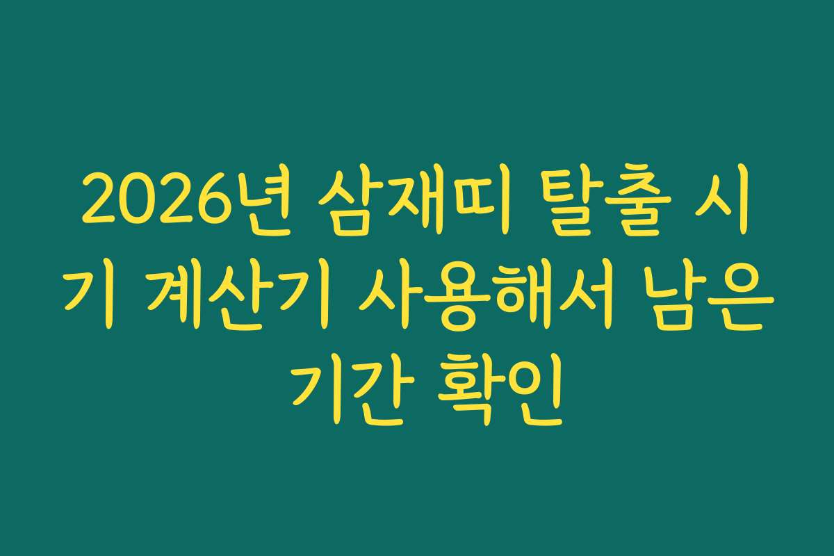 2026년 삼재띠 탈출 시기 계산기 사용해서 남은 기간 확인 2026년 삼재띠 탈출 시기 계산기 사용해서 남은 기간 확인