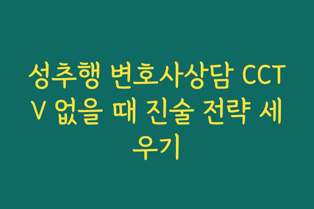 성추행 변호사상담 CCTV 없을 때 진술 전략 세우기