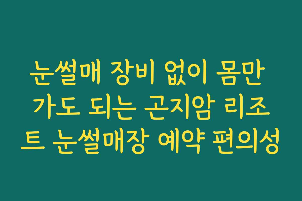 눈썰매 장비 없이 몸만 가도 되는 곤지암 리조트 눈썰매장 예약 편의성