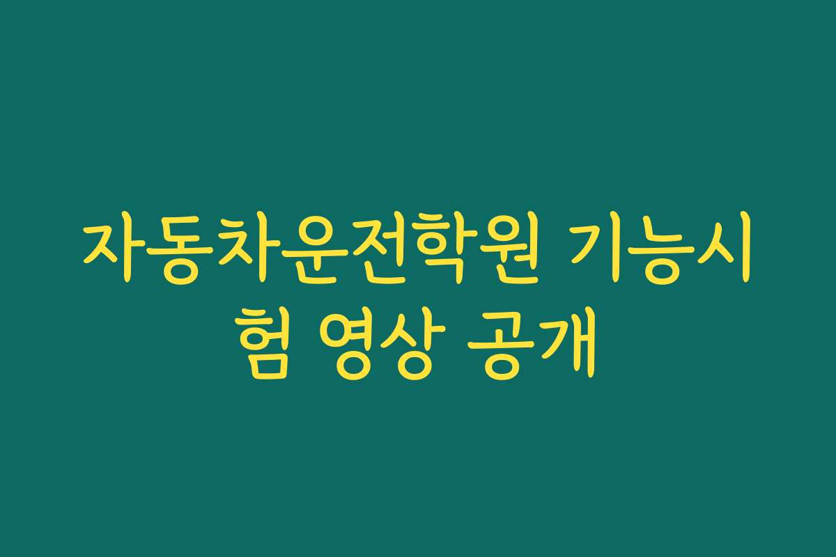 자동차운전학원 기능시험 영상 공개