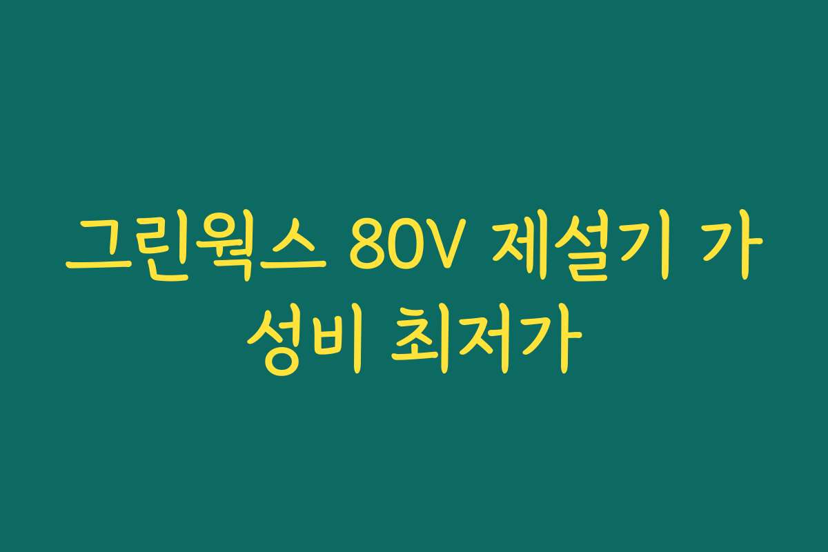 그린웍스 80V 제설기 가성비 최저가