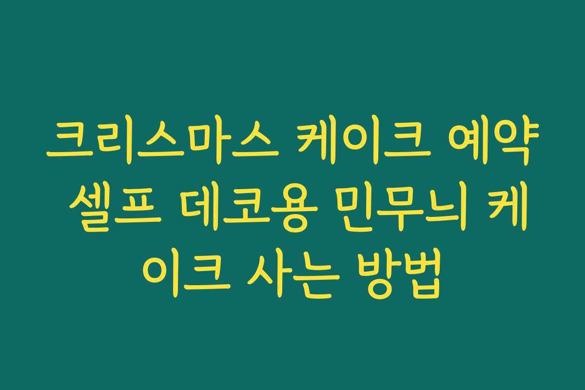 크리스마스 케이크 예약 셀프 데코용 민무늬 케이크 사는 방법