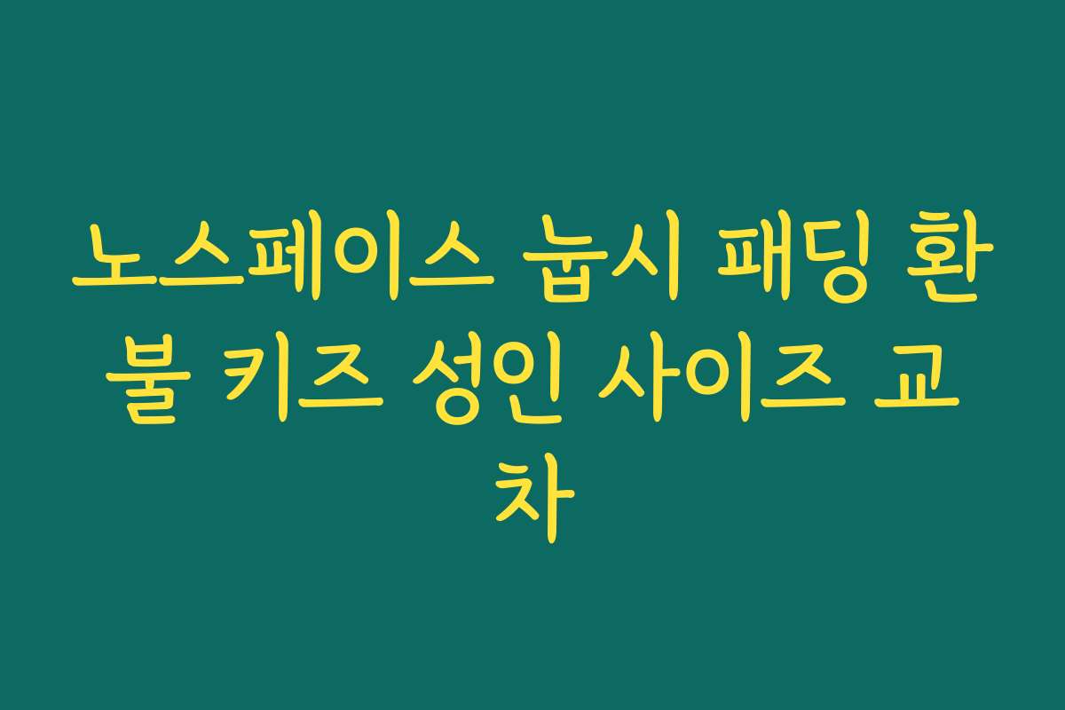 노스페이스 눕시 패딩 환불 키즈 성인 사이즈 교차