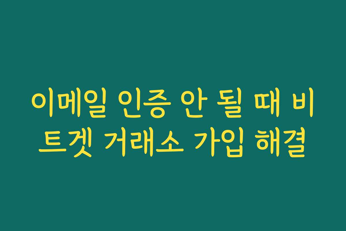 이메일 인증 안 될 때 비트겟 거래소 가입 해결