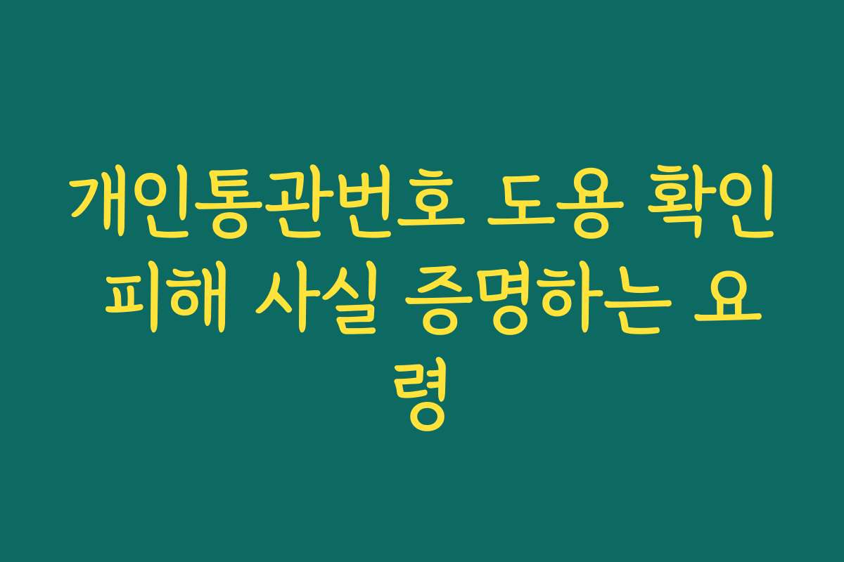 개인통관번호 도용 확인 피해 사실 증명하는 요령 개인통관번호 도용 확인 피해 사실 증명하는 요령