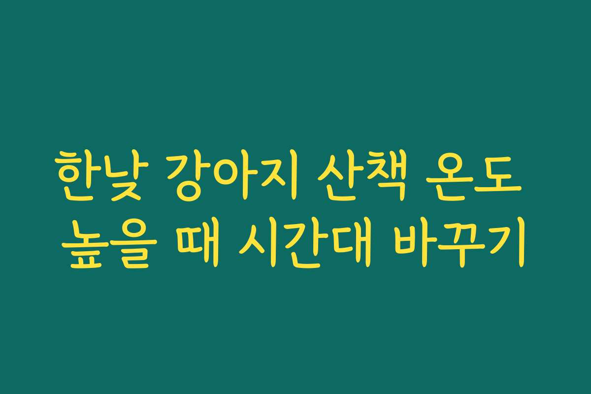 한낮 강아지 산책 온도 높을 때 시간대 바꾸기