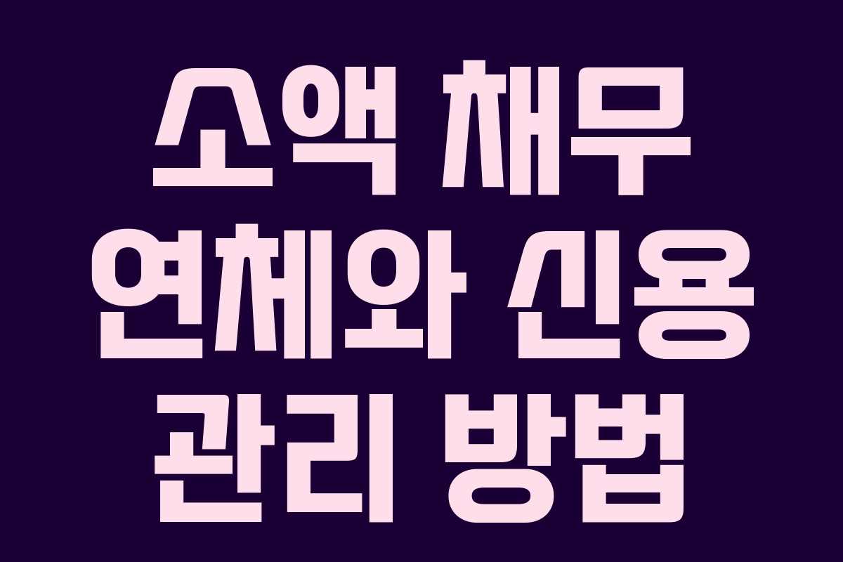 소액 채무 연체와 신용 관리 방법