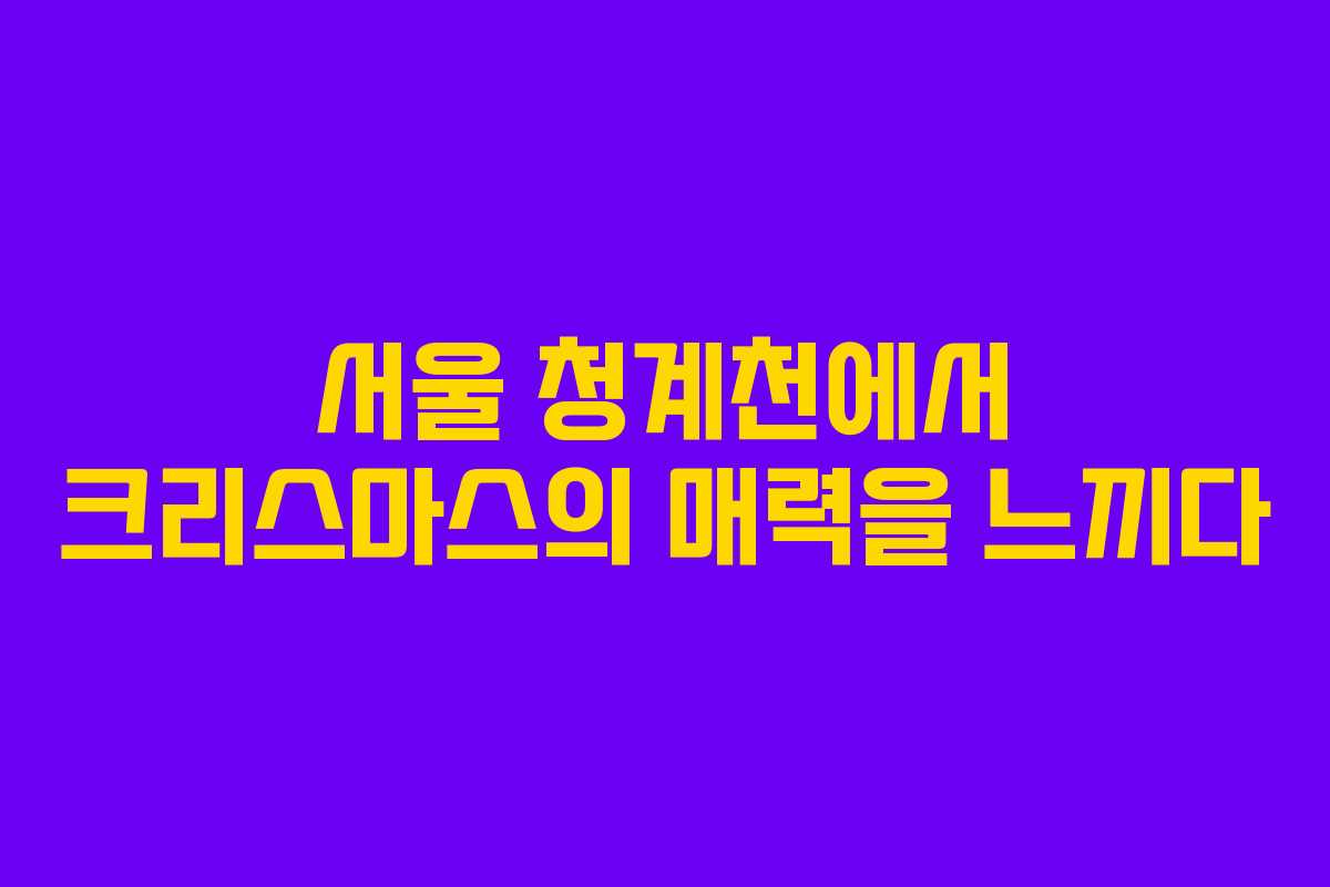 서울 청계천에서 크리스마스의 매력을 느끼다